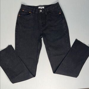 RE/DONE SKINNY BOOT BLACK RAW HEM JEANS 26